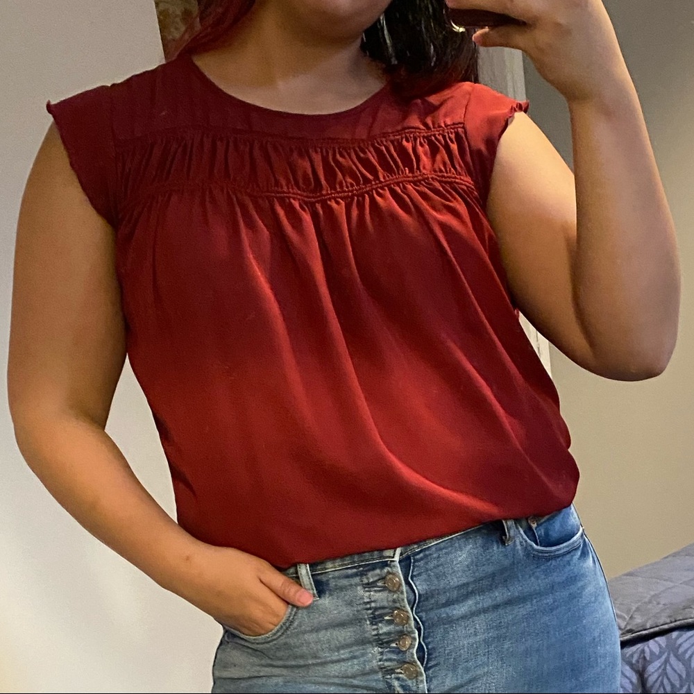 Zac & Rachel burgundy blouse